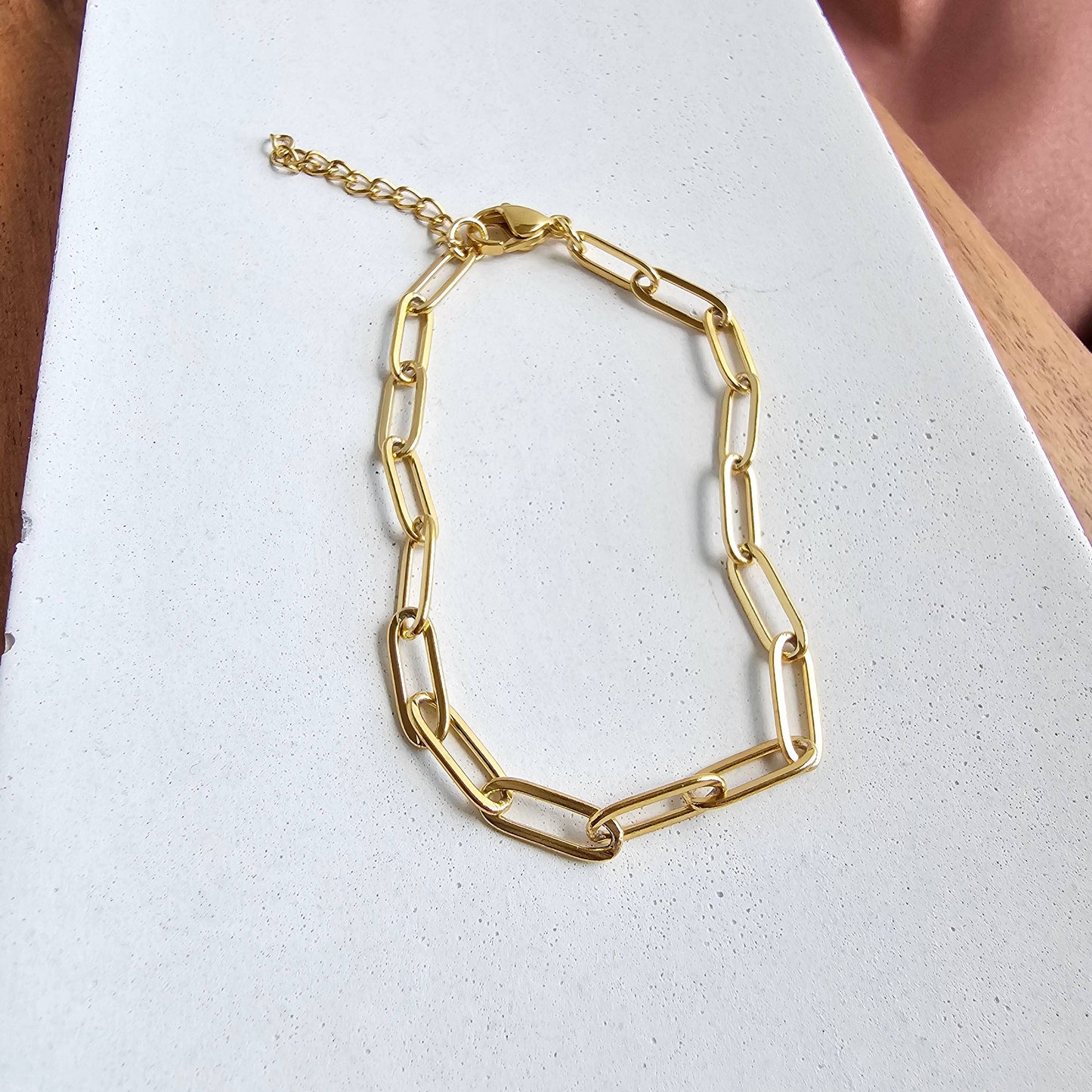 Luxe Gold Paper Clip Bracelet