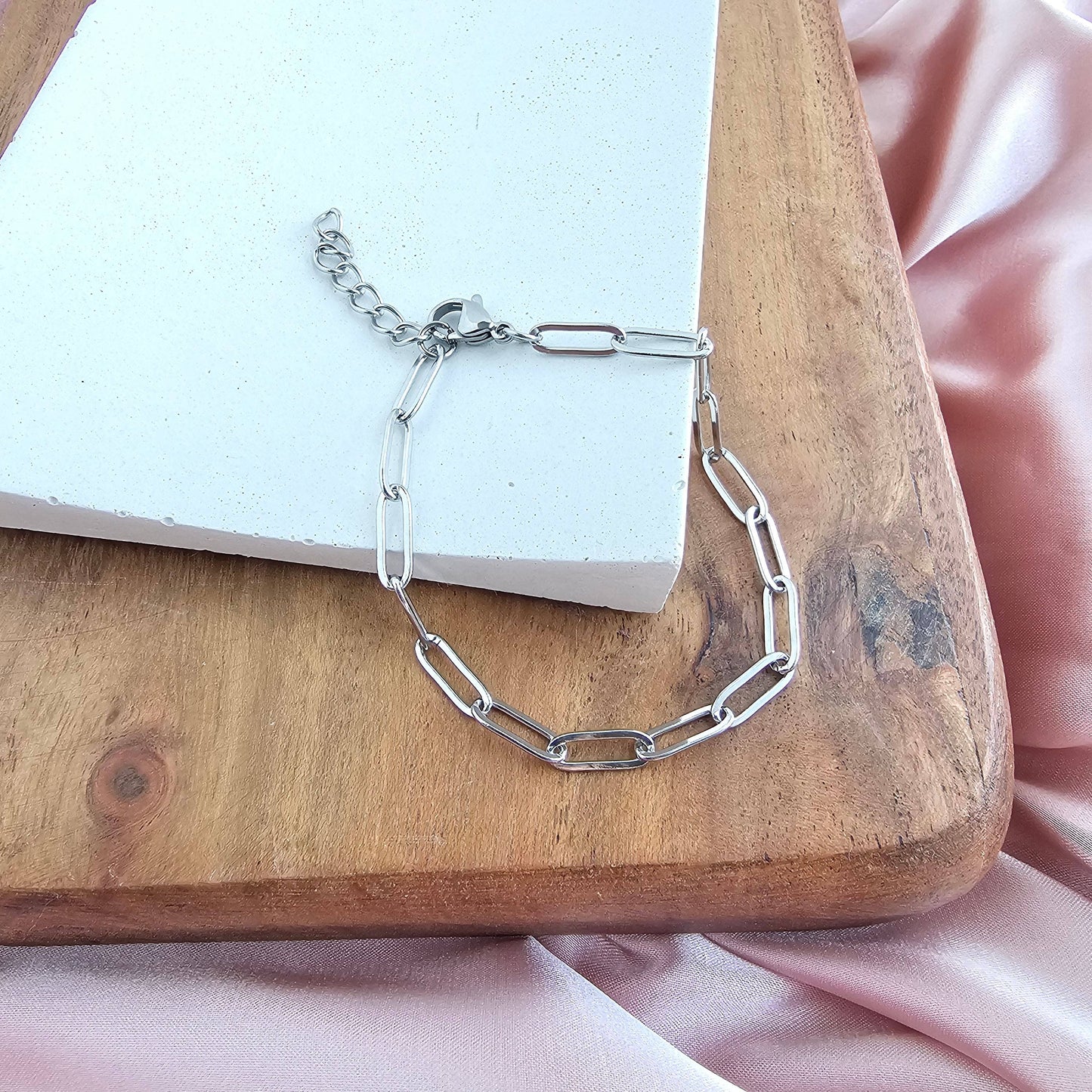 Luxe Silver Paper Clip Bracelet