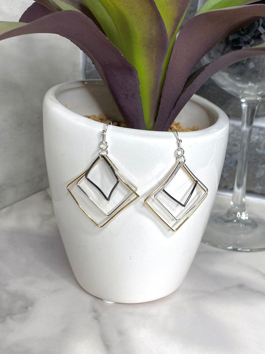 Triple Square Earrings