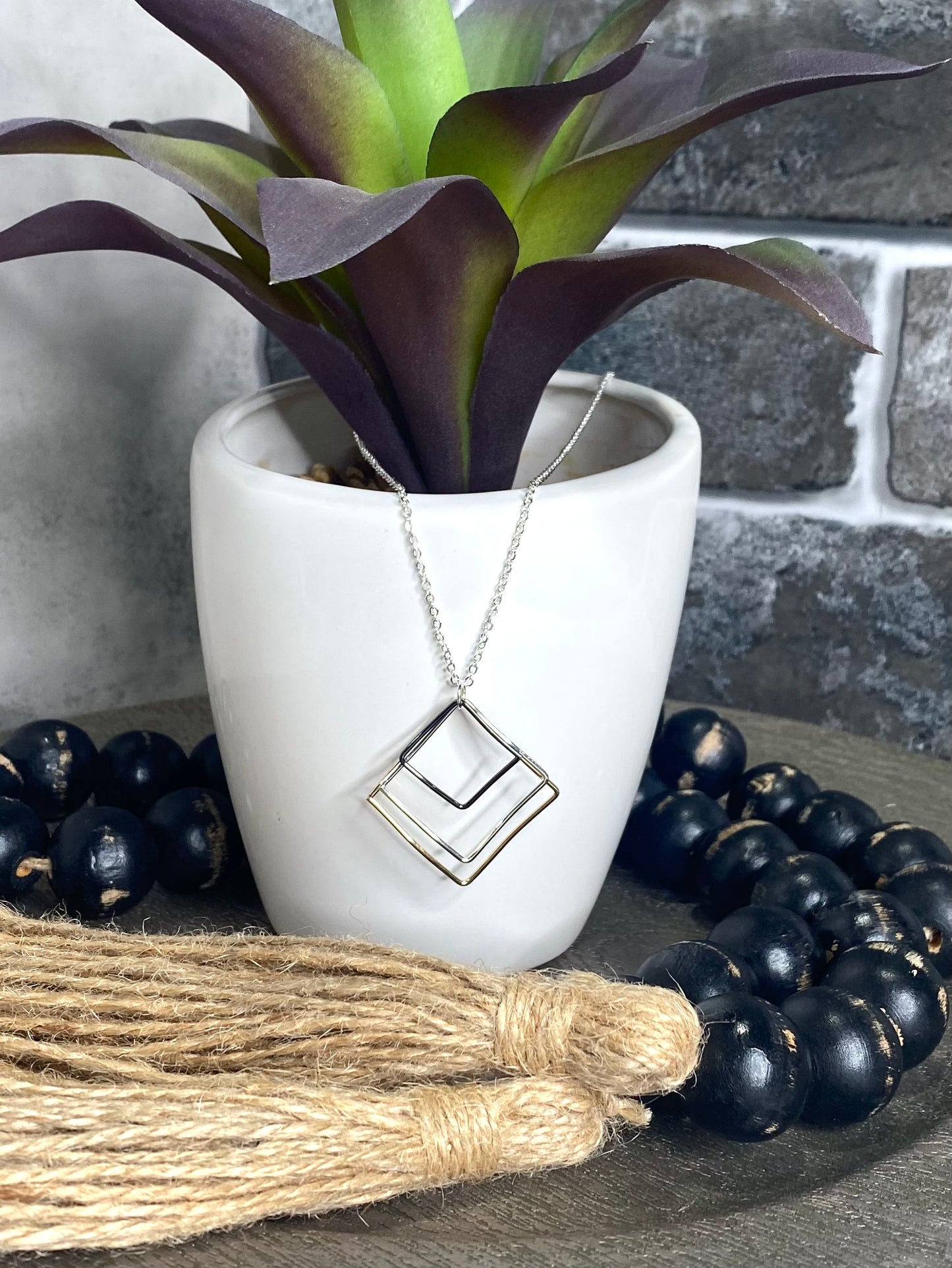 Triple Square Necklace