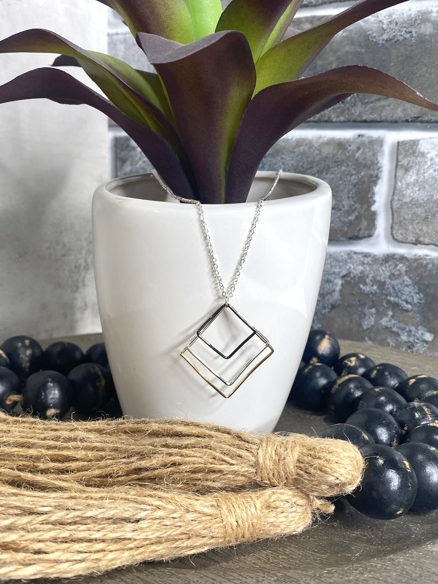 Triple Square Necklace