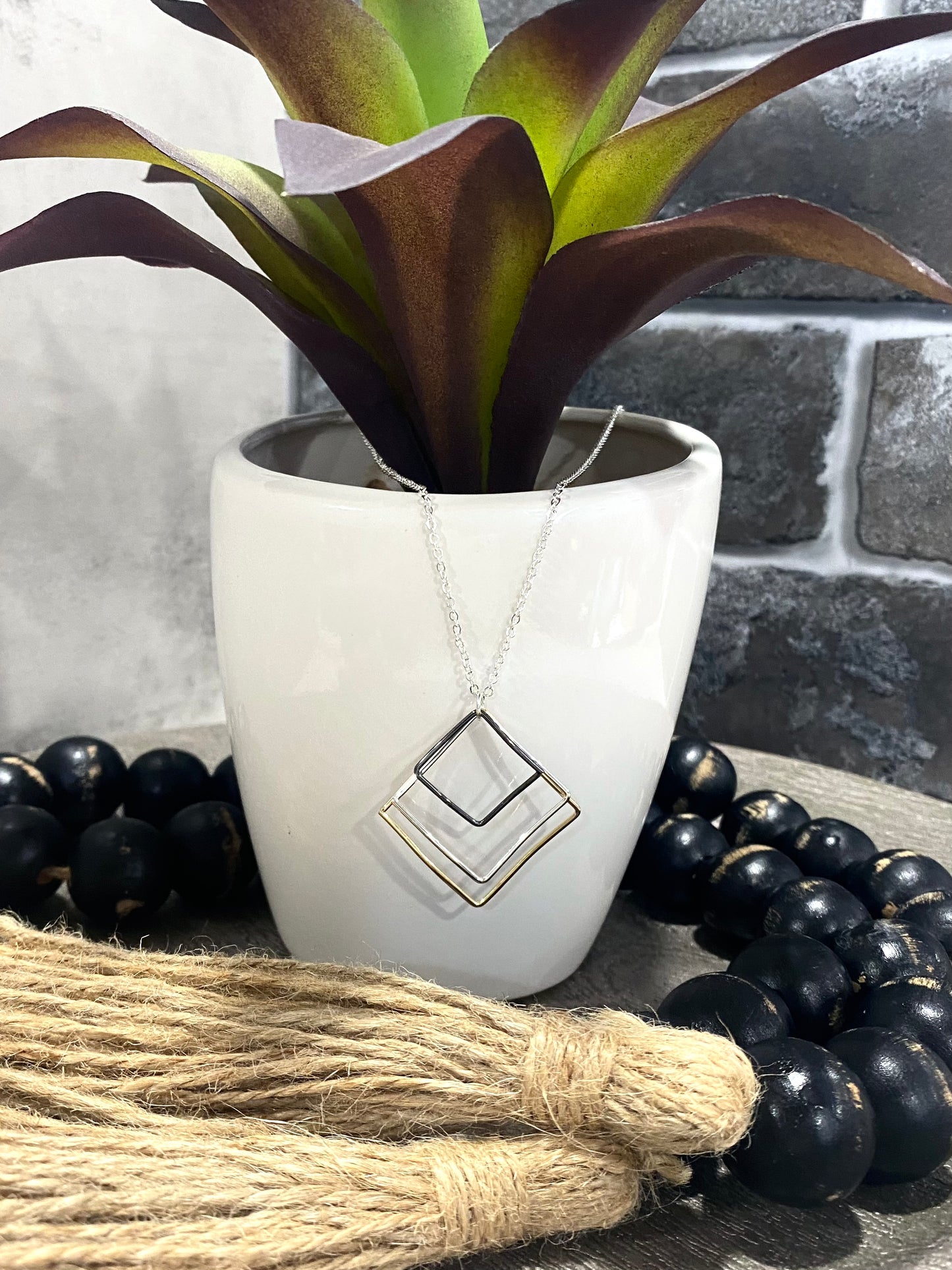 Triple Square Necklace