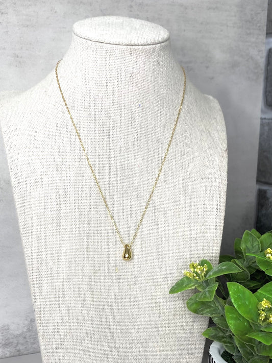 Mini Teardrop Pendant Necklace: Gold