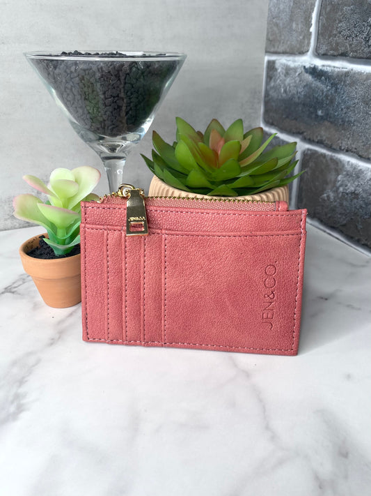 Sia Printed Card Holder Wallet - Terracotta