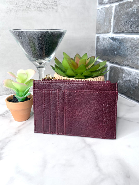 Sia Printed Card Holder Wallet - Plum