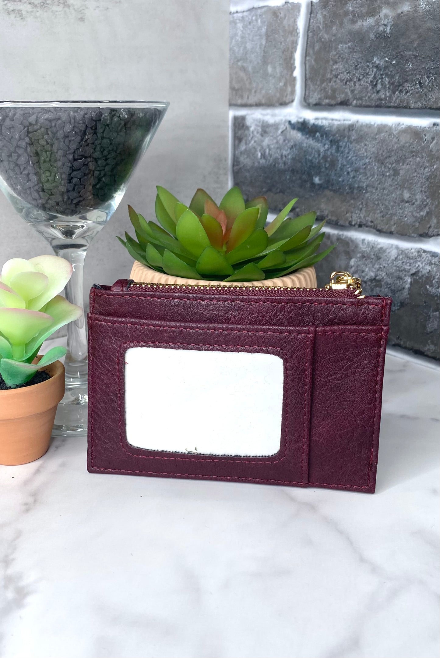 Sia Printed Card Holder Wallet - Plum