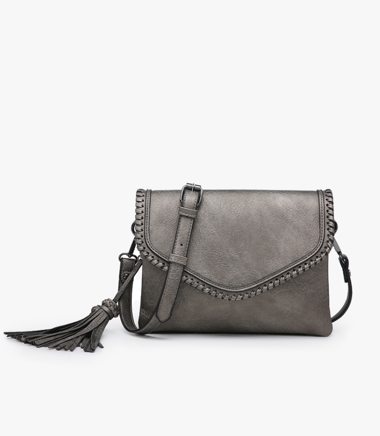 Sloane Flapover Crossbody - Pewter