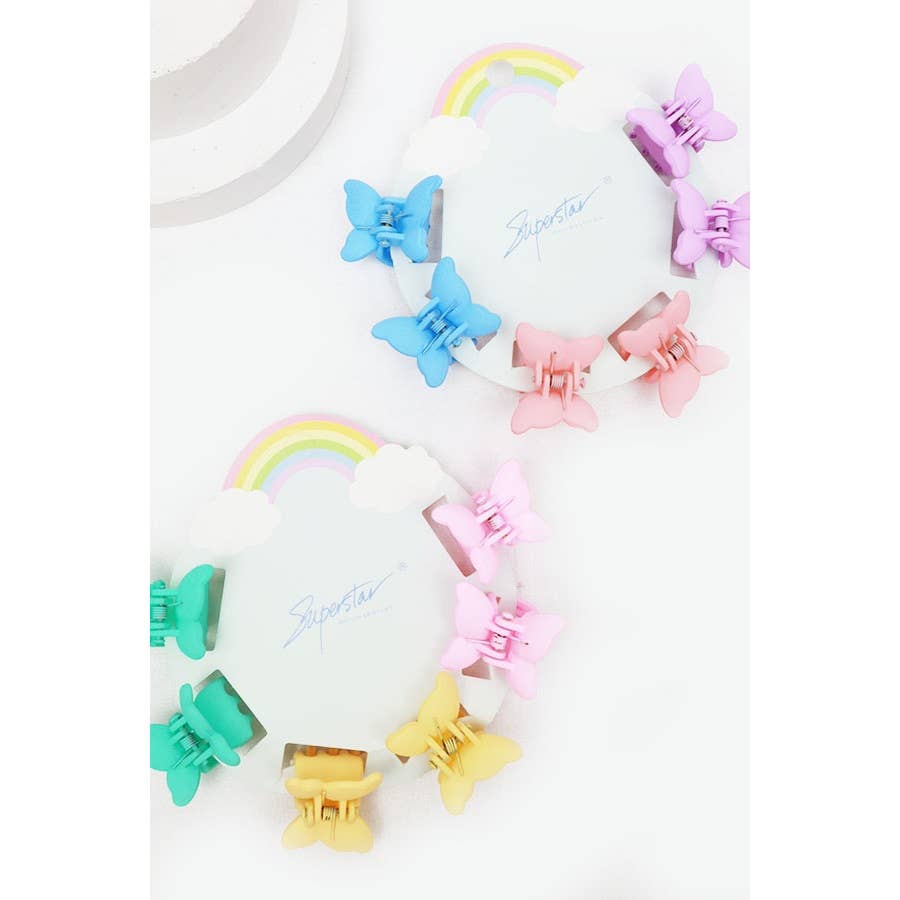 Mini Butterfly Hair Clips Set of 6