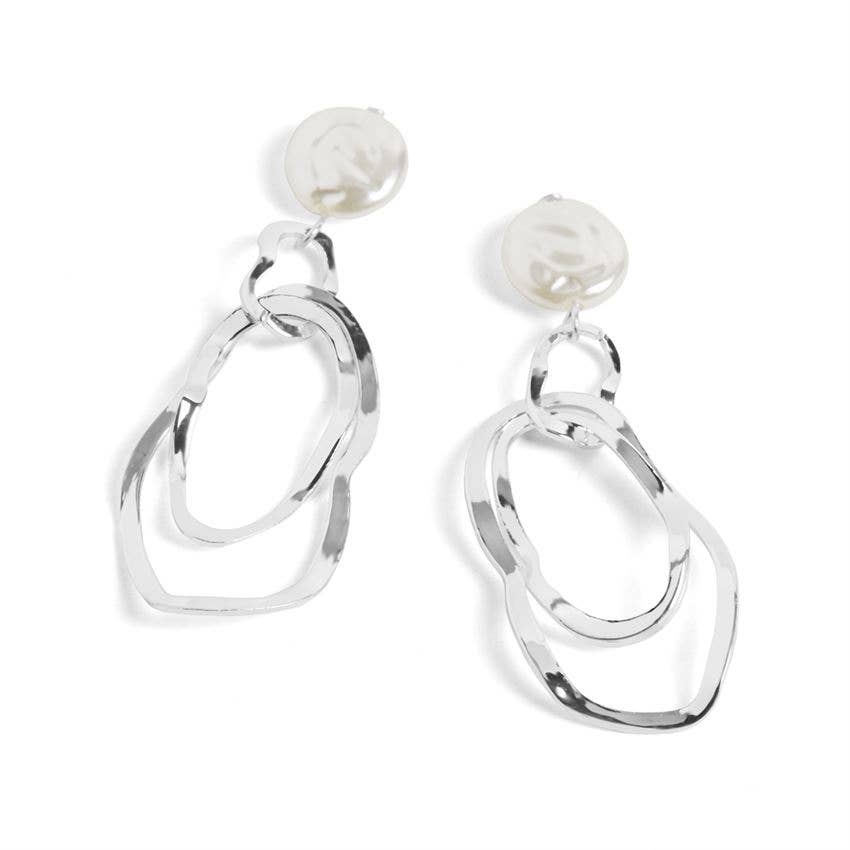 Pearl Waves Earrings in Silver