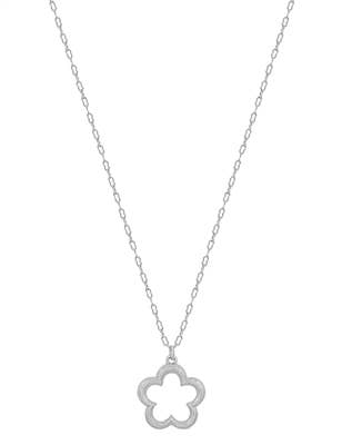 Open Flower Necklace in Silver