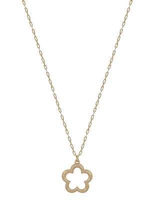 Open Flower Necklace in Gold