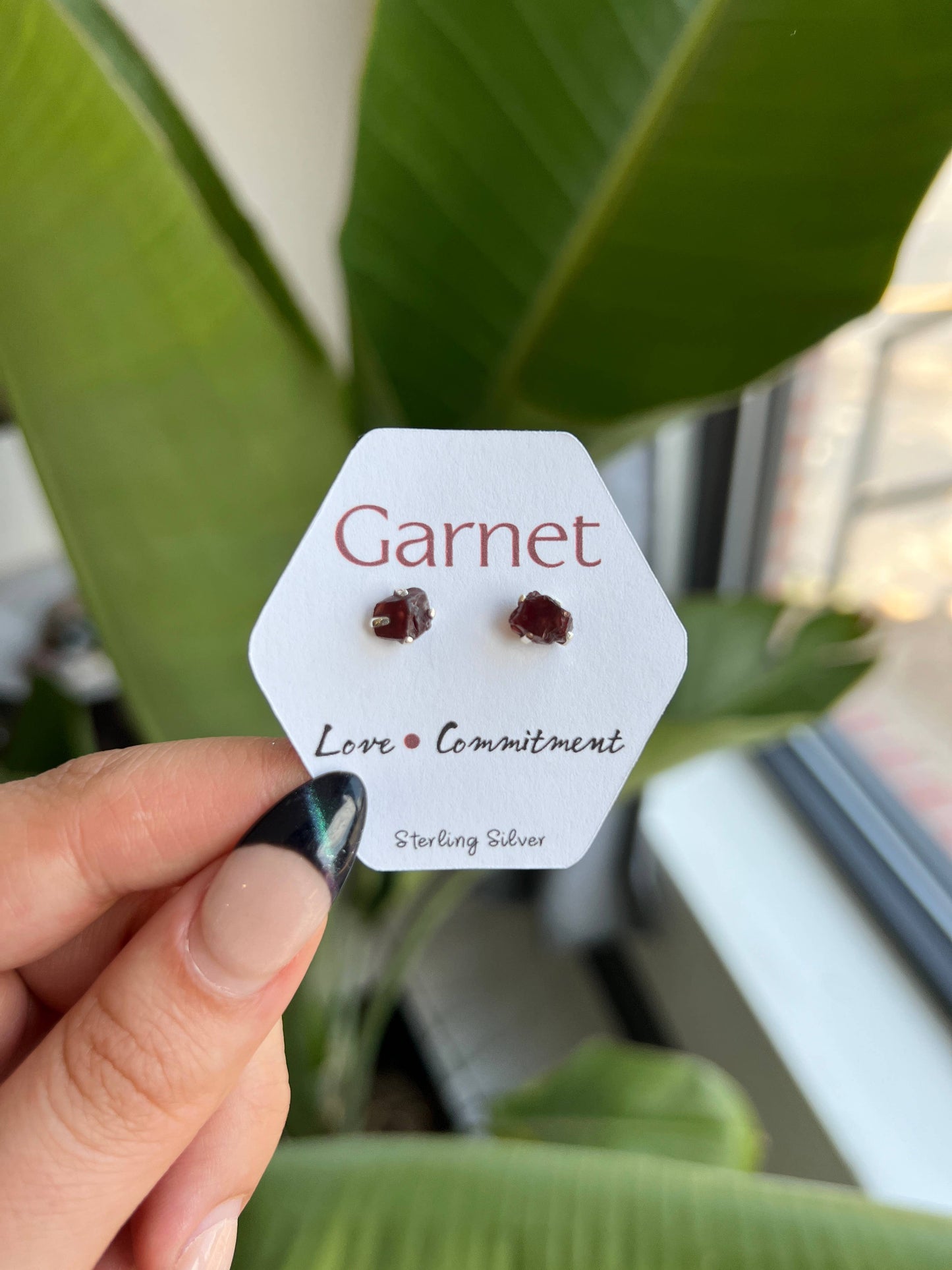 Garnet Gemstone Earring Studs