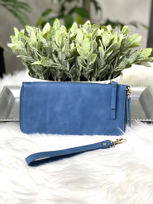 Chloe Wristlet/Wallet in Denim