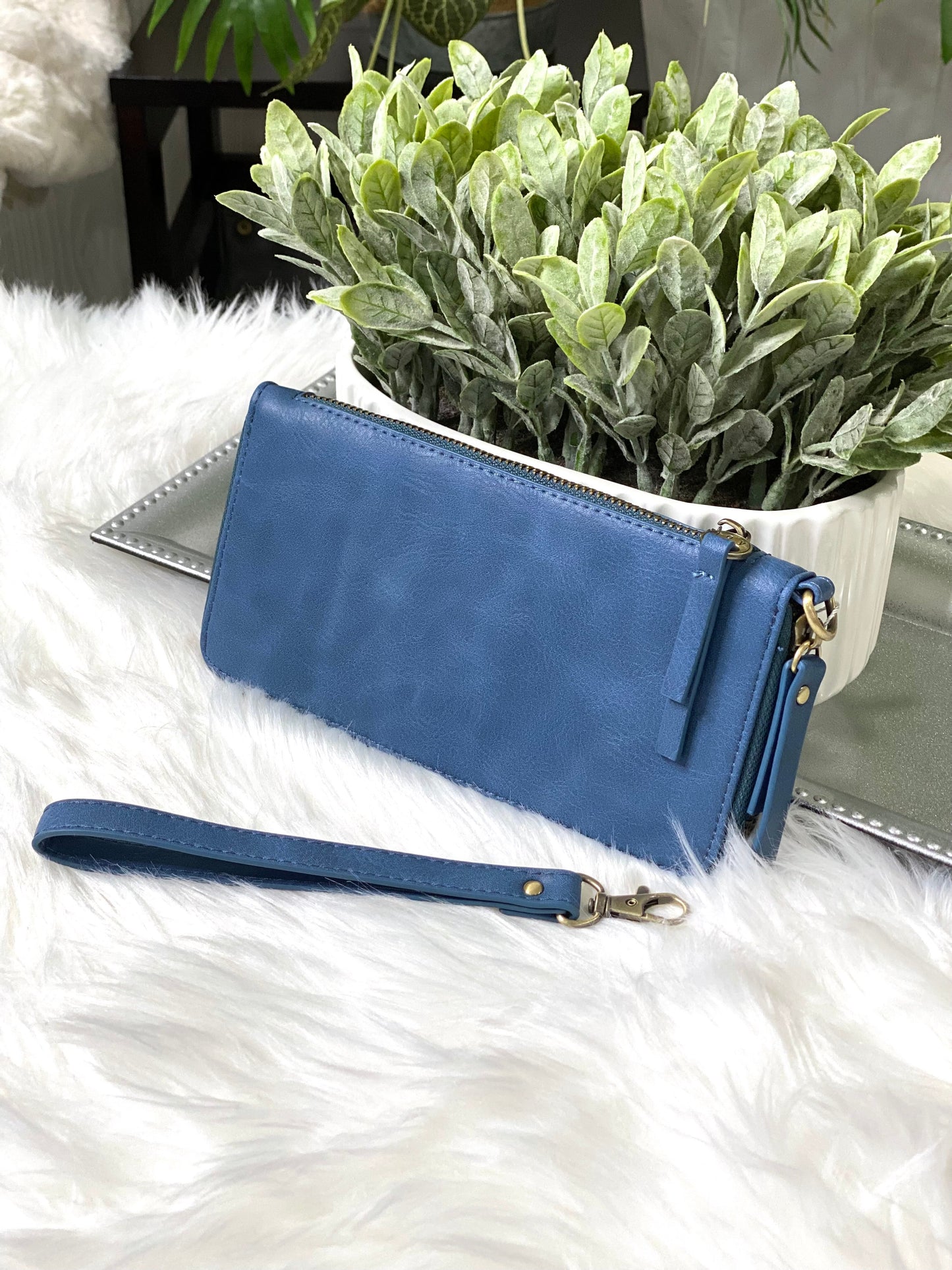 Chloe Wristlet/Wallet in Denim