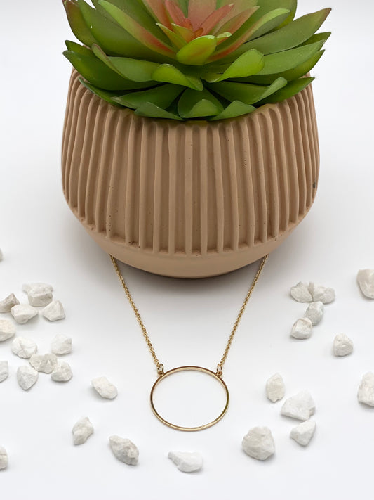 Gold Open Circle Necklace