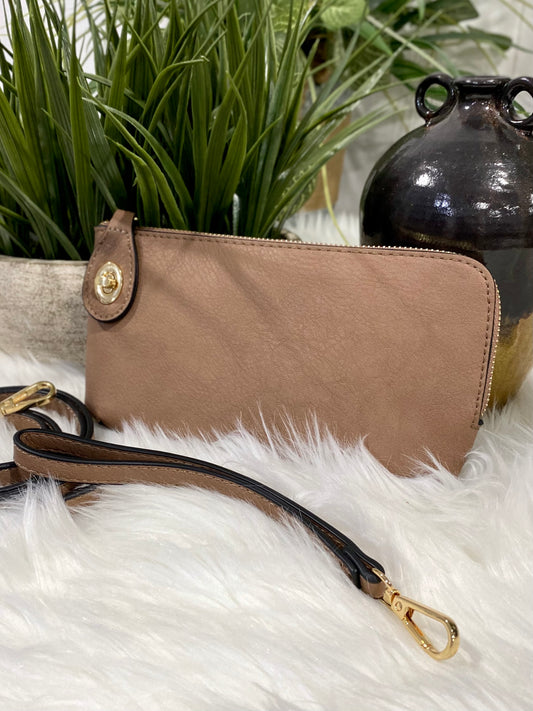 Kendall Twist Lock Crossbody/Wristlet in Rosewood