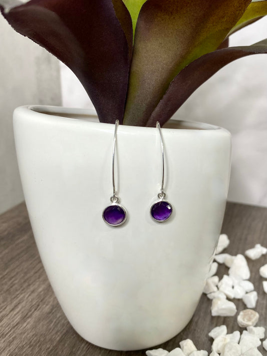 Marquis Amethyst Earring in Sterling Silver