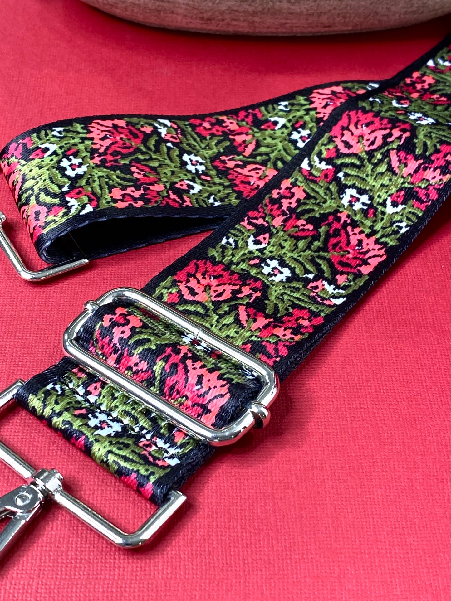 Guitar Strap in Pink Floral