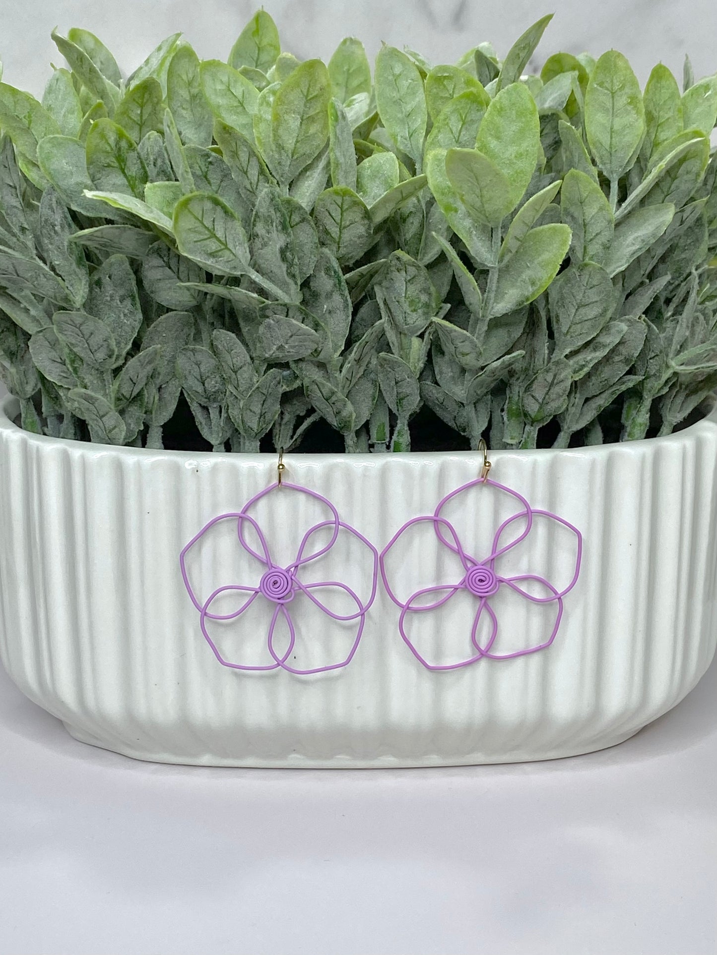 Wired Flower Earring - Lavender