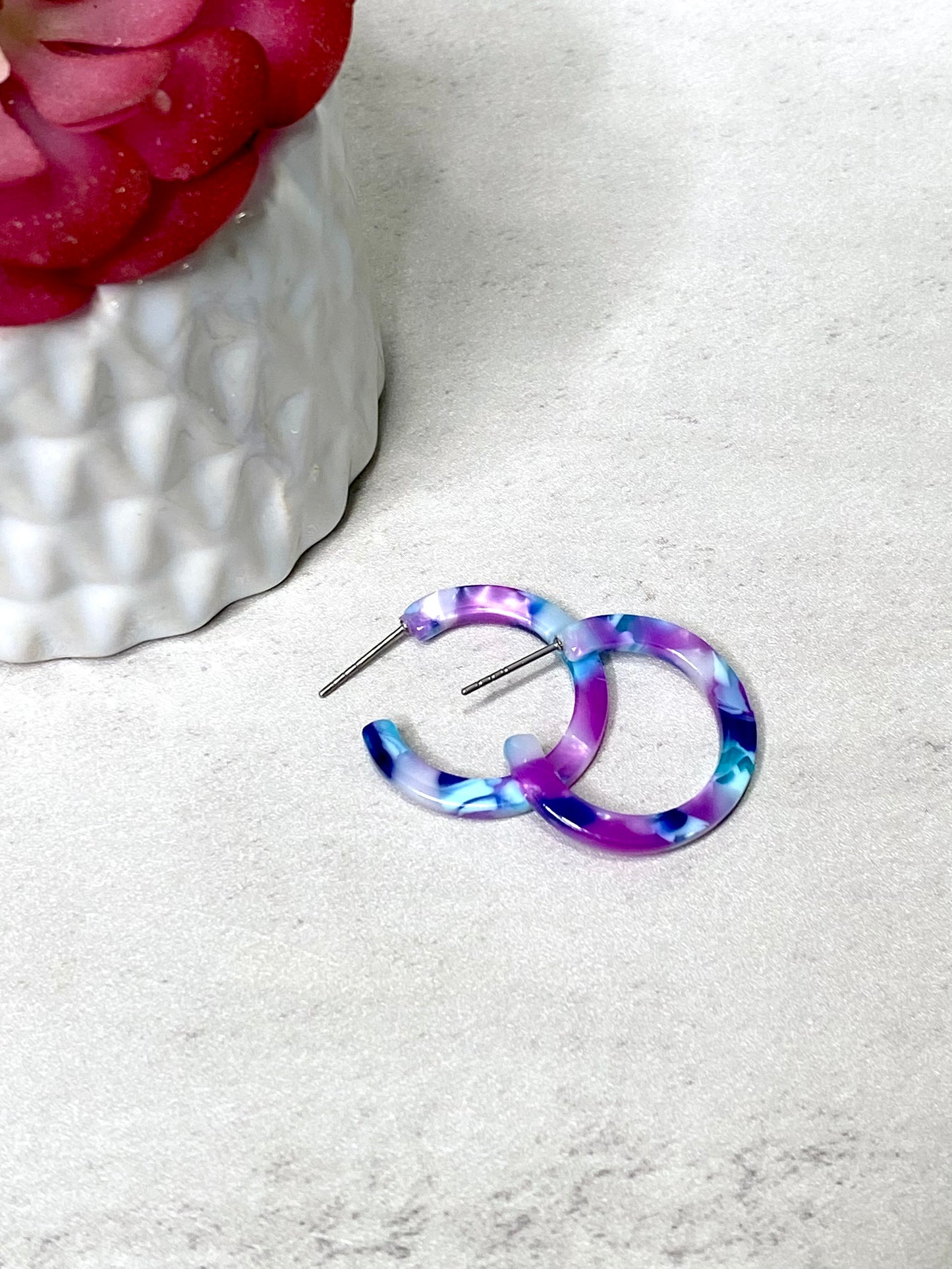 Cam Mini Hoops - Purple Party