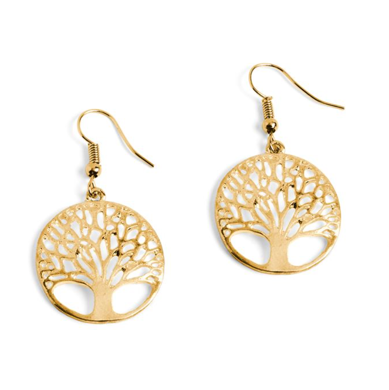 Tree of Life Earrings in Gold