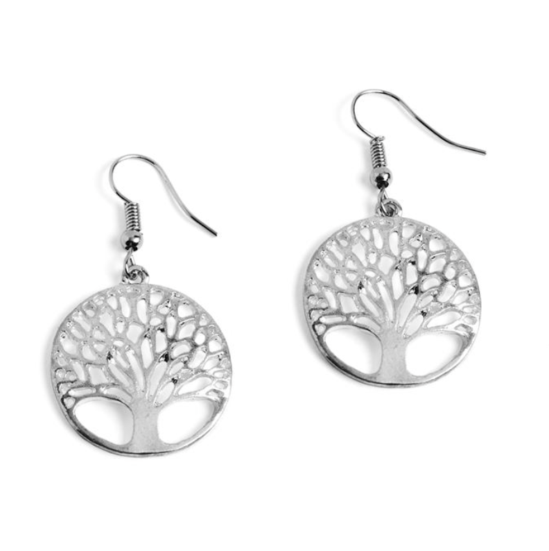 Tree of Life Earrings in Silver