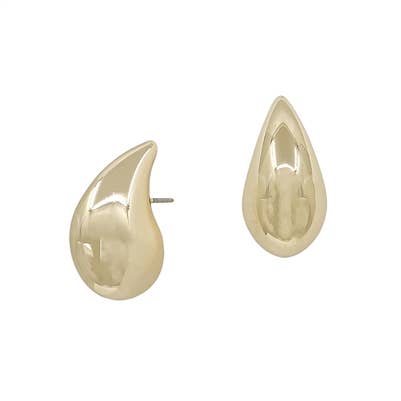 Gold Teardrop Stud Earrings