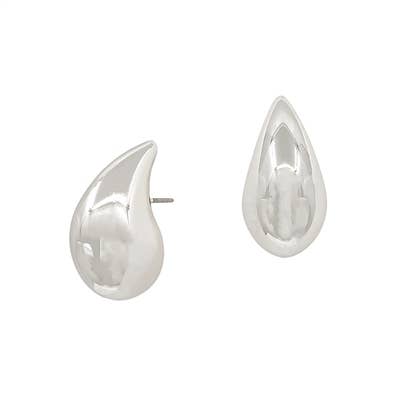 Silver Teardrop Stud Earrings